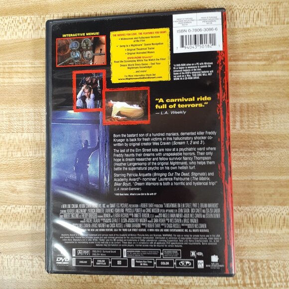 A NIGHTMARE ON ELM STREET 3: DREAM WARRIORS (DVD, 1987) HORROR, ROBERT ENGLUND - Picture 2 of 4